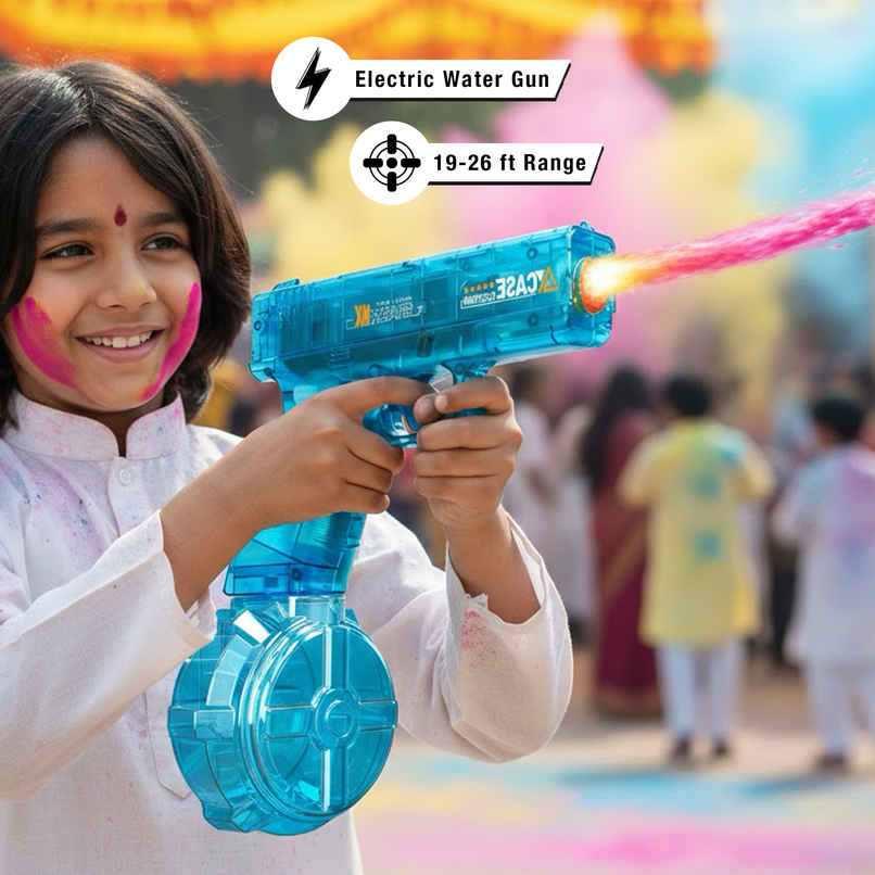 Rechargeable Automatic Water Gun | Holi Special | 330 ml | LED Blue | Toyshine Rechargeable Automatic Water Gun | Holi Special | 330 ml | LED Blue | Toyshine