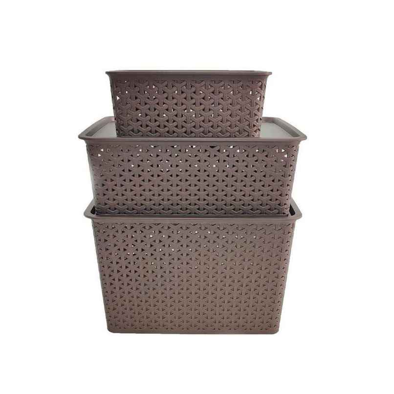 HomeStrap Plastic Multi-Functional Storage Basket | Brown HomeStrap Plastic Multi-Functional Storage Basket | Brown