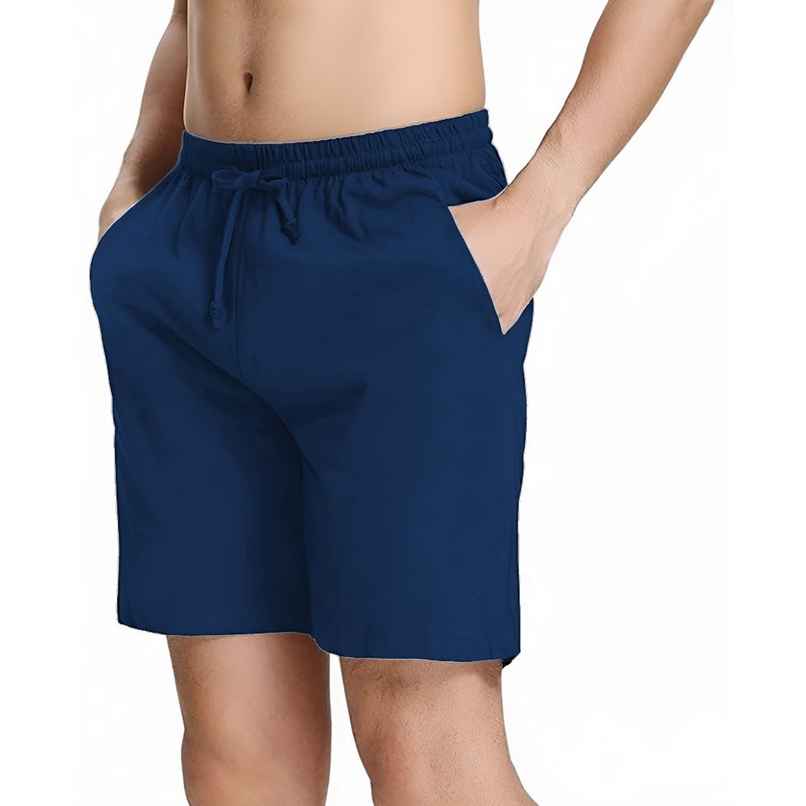 Springman Solid French Terry With Elastic & Drawstring Shorts For Men's | Blue | XL Springman Solid French Terry With Elastic & Drawstring Shorts For Men's | Blue | XL