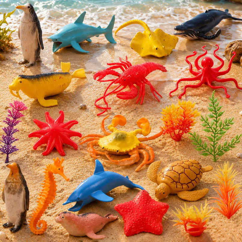 Toyshine Sea World Animals Toy Figure Playing Set for Kids (Pack of 17) - Assorted Designs and Color Toyshine Sea World Animals Toy Figure Playing Set for Kids (Pack of 17) - Assorted Designs and Color