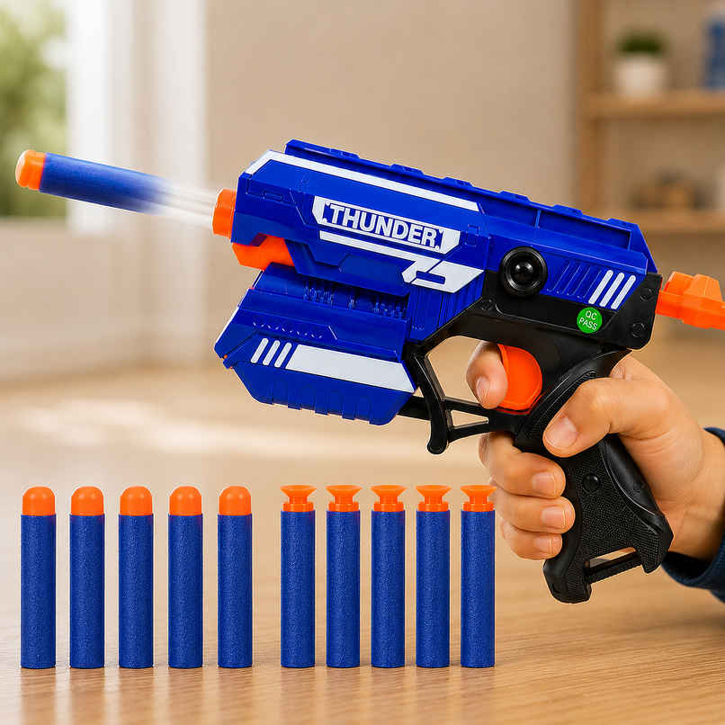 Toyshine Long-Range Foam Blaster Gun Toy with 10 Bullets | Safe & Multicolor Fun | Toy Gun