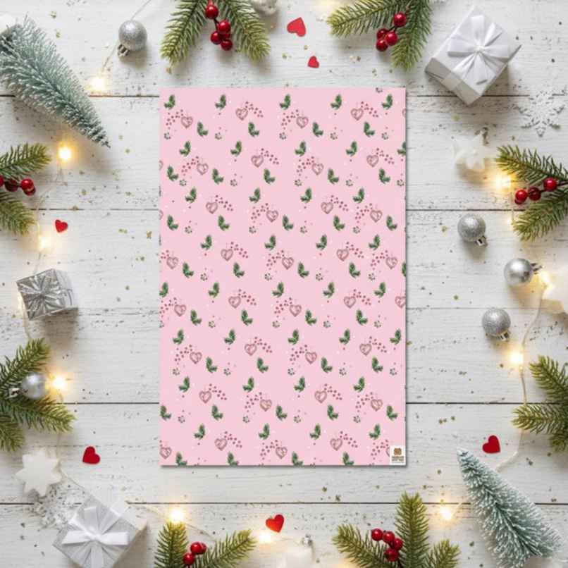 Tiger Notes Gift Wrap Xmas | Pink - 29 x 19 in