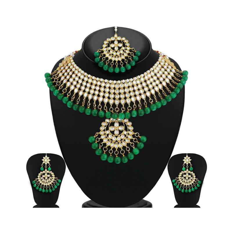 Sukkhi Trendy Kundan Gold Plated Choker Necklace Set For Women