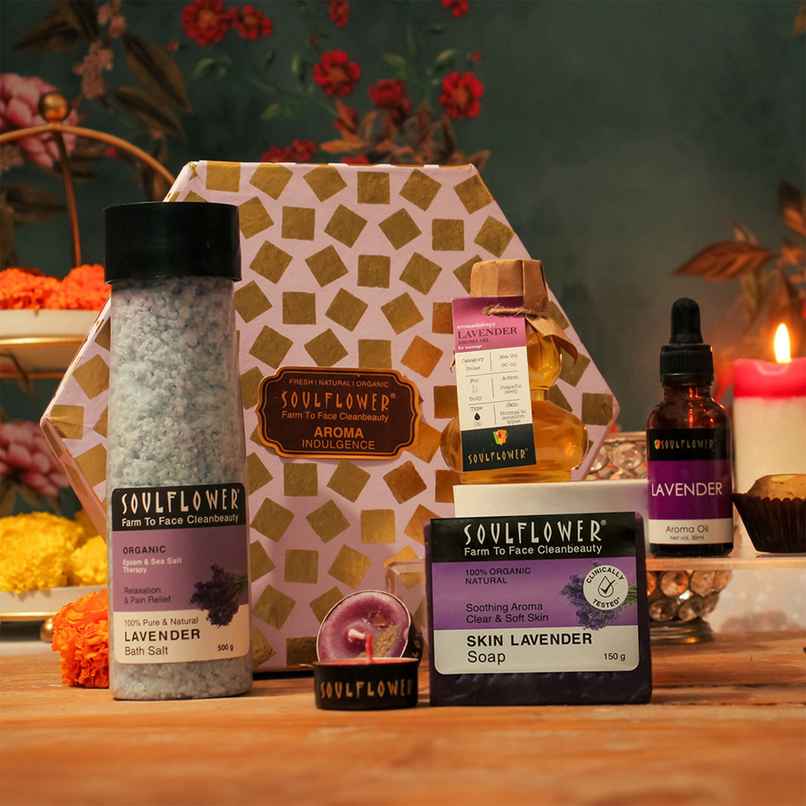 Soulflower Hexagon Bath Set with Lavender | Relax & Unwind Gift
