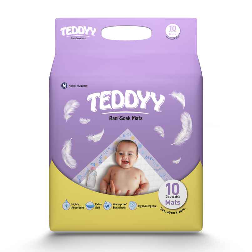 Teddyy Baby Disposable Rapi-Soak Mats Size - 60 x 60cm | Pack of 10