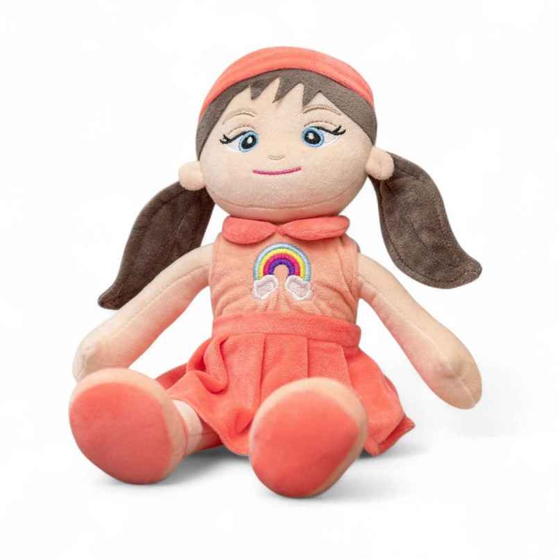 Mirada 38Cm Doll With Rainbow - Peach Mirada 38Cm Doll With Rainbow - Peach