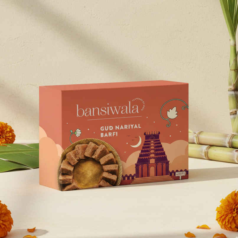 Gud Nariyal Barfi |Coconut Jaggery Burfi by Bansiwala