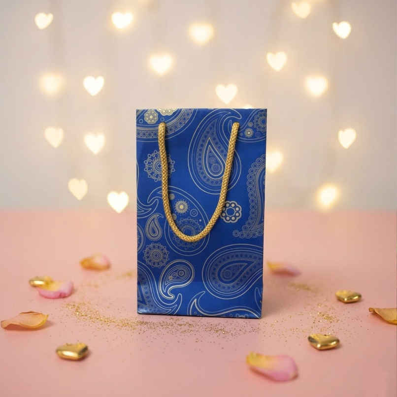ABK Metallic Party Bag Single Gift Bag | 10.5 x 6.5 x 3 Inches | Colour May Vary