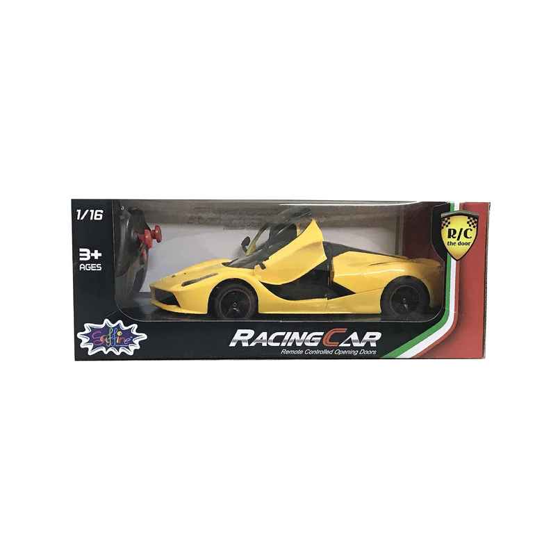 Webby Remote Controlled Rechargeable Super Car with Opening Doors and LED Headlight | Yellow