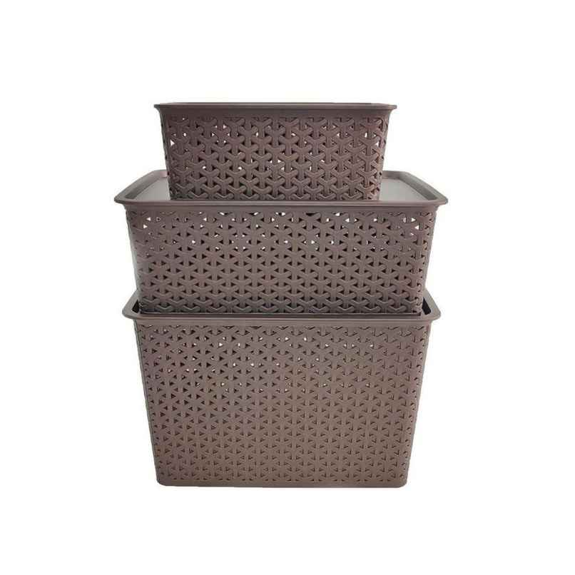 HomeStrap Plastic Multi-Functional Storage Basket | Brown
