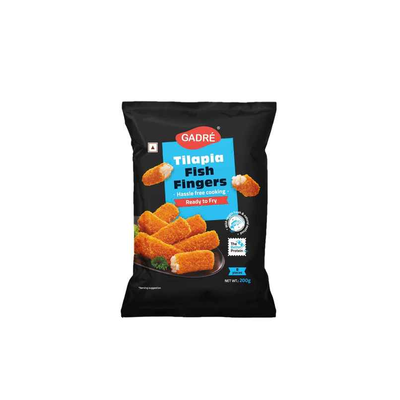 Gadre Tilapia Fish Fingers | No Added Preservatives | Frozen Seafood | Ready To Fry Non Veg Snack