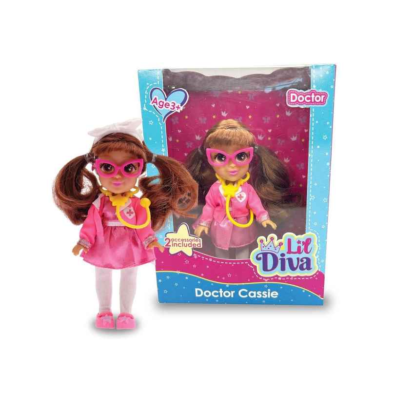 Li'l Diva Doctor Cassie 6 Inch Preschool Doll - Kids Roleplay Toy & Birthday Gift Li'l Diva Doctor Cassie 6 Inch Preschool Doll - Kids Roleplay Toy & Birthday Gift