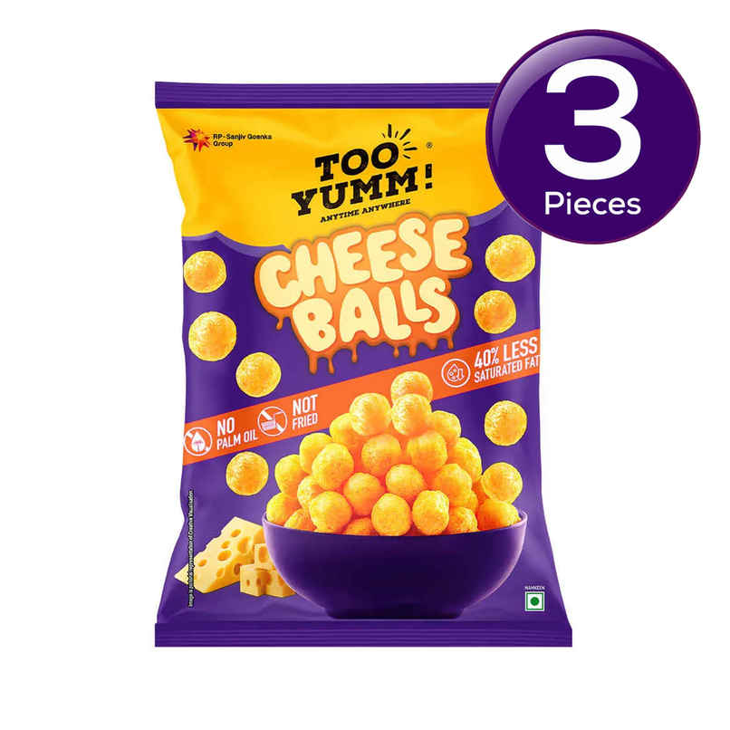 Too Yumm Extra Cheesy & Crunchy Cheese Balls, 40% Less Saturated Fats, No Palm Oil Healthy Puffs Combo Too Yumm Extra Cheesy & Crunchy Cheese Balls, 40% Less Saturated Fats, No Palm Oil Healthy Puffs Combo