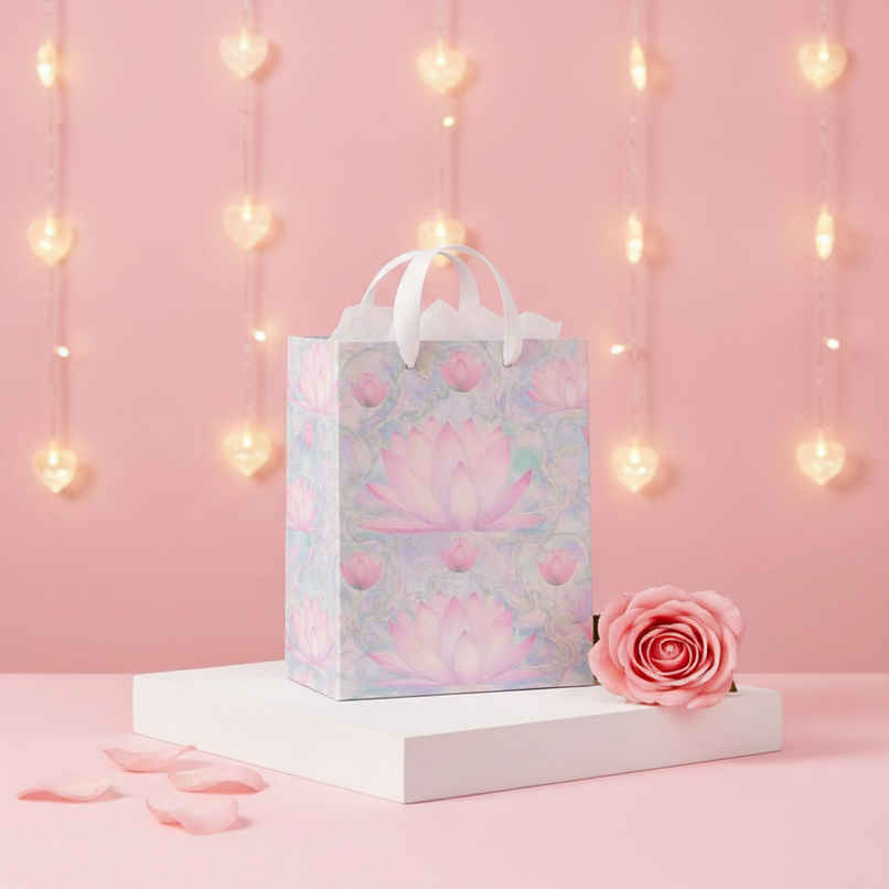 Watercolor Floral Lotus Gift Bag | Medium | Bright Storey Watercolor Floral Lotus Gift Bag | Medium | Bright Storey