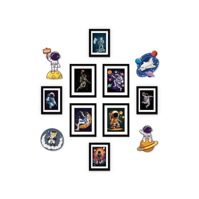 Casacraft by Pepperfry Modern Multicolour MDF Set of 8 Collage Photo Frames