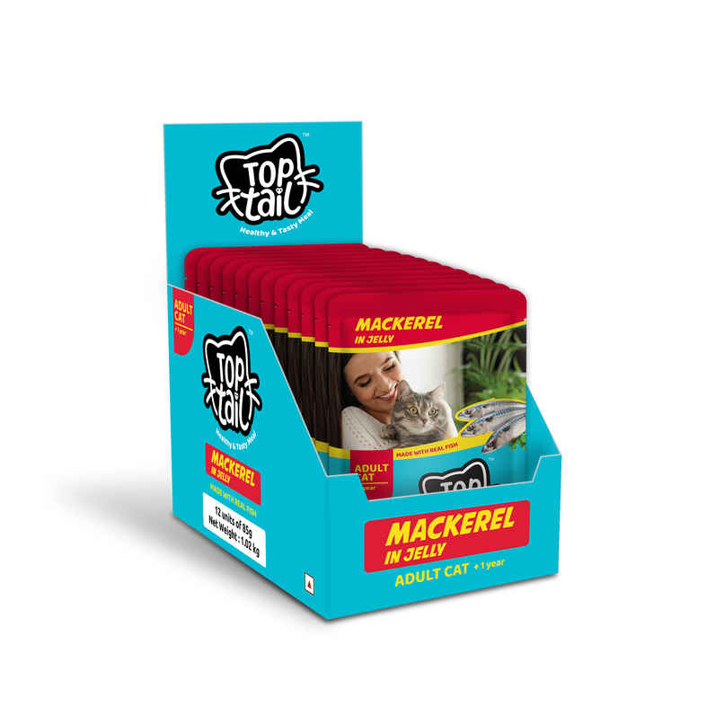 Top Tail Adult Wet Cat Food Real Mackerel in Jelly