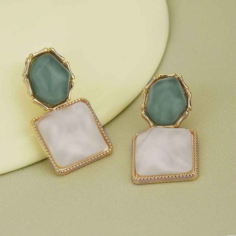 Carlton London Gold Plated with Natural Stone Drop Earring | FJE4589