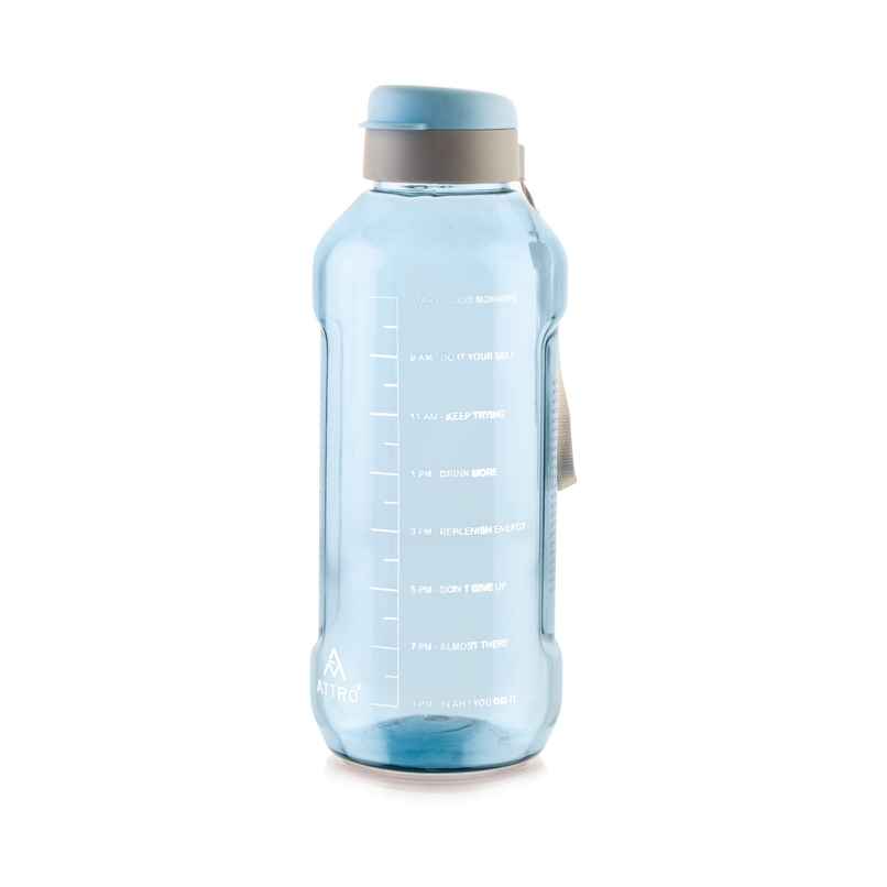 Attro Ultra Pro Motivational 2 L Water Bottle | BPA-Free | Leak-Proof | Nylon Strap - Blue Attro Ultra Pro Motivational 2 L Water Bottle | BPA-Free | Leak-Proof | Nylon Strap - Blue