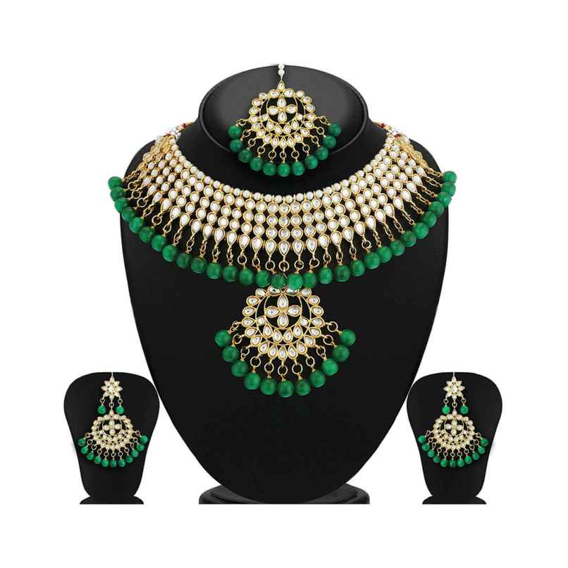 Sukkhi Trendy Kundan Gold Plated Choker Necklace Set For Women