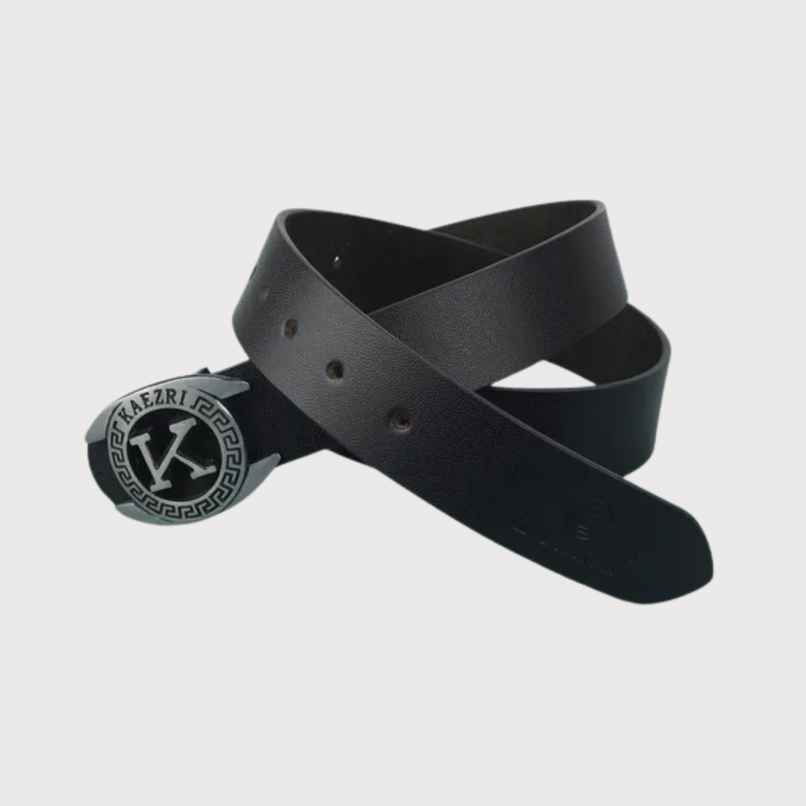 Kaezri Genuine Leather Black Belt for Men With Imported Buckle | Kzblddcb 36