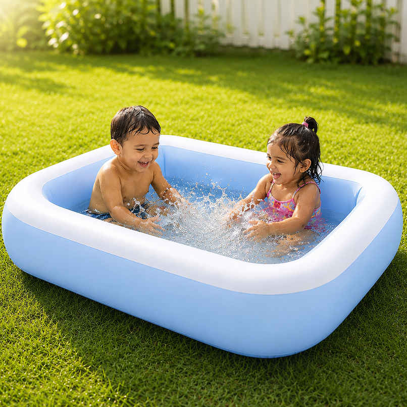 Toyshine Intex Big Rectangular Kids Pool | Blue (Ages 2-5) Toyshine Intex Big Rectangular Kids Pool | Blue (Ages 2-5)