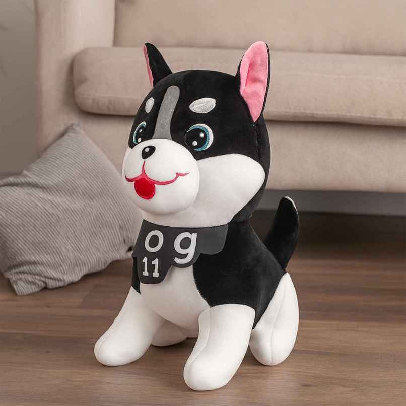Spanker Husky Dog Soft Toy Cute Puppy Plush for Kids | Black & White - 29 cm Spanker Husky Dog Soft Toy Cute Puppy Plush for Kids | Black & White - 29 cm