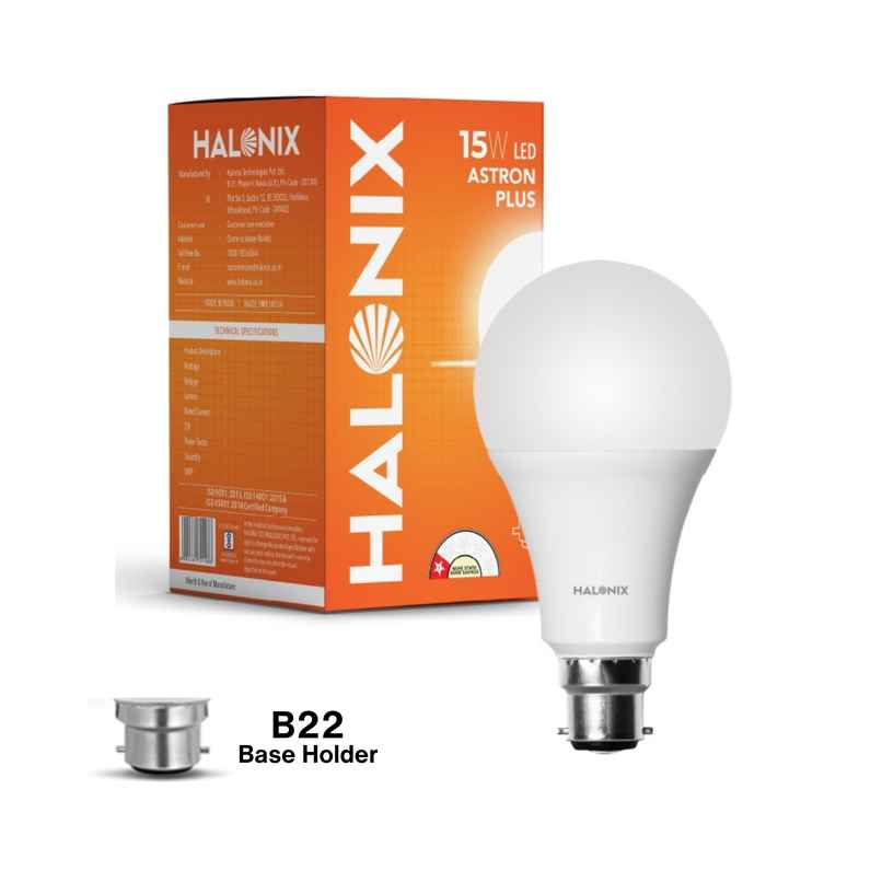 Halonix Astron 15W 6500K Cool White Led Bulb | B22 Base Holder
