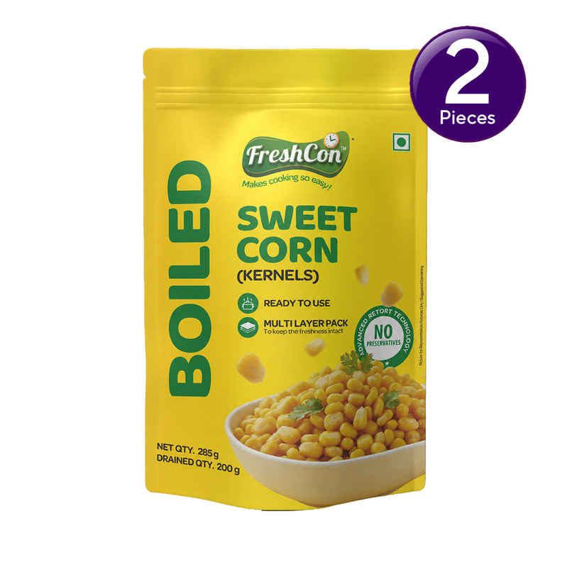 Freshcon Boiled Sweetcorn Kernels | Ready-to-Eat Freshcon Boiled Sweetcorn Kernels | Ready-to-Eat