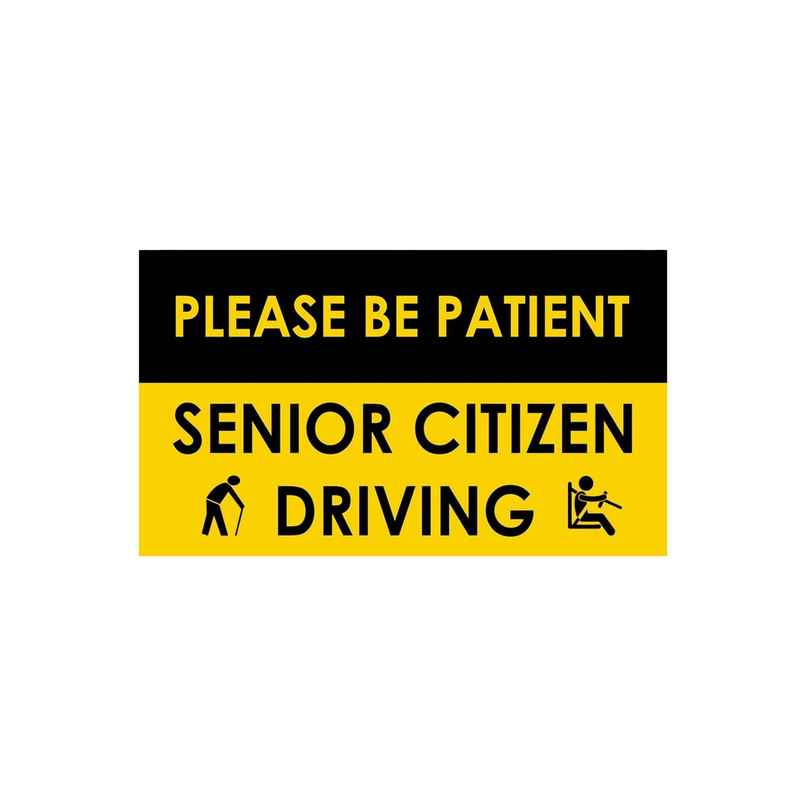 TiyuTrendzz Please Be Patient Senior Citizen Driving Self Adhesive Sticker for Vehicles 3.5x6 in TiyuTrendzz Please Be Patient Senior Citizen Driving Self Adhesive Sticker for Vehicles 3.5x6 in