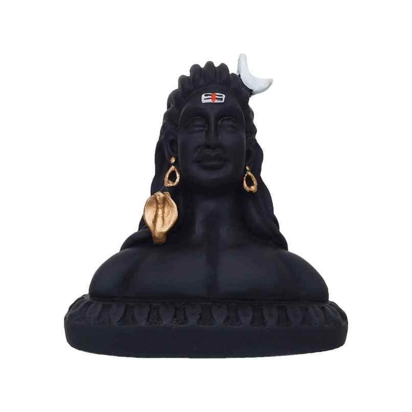 Handcrafted Polyresin Black Adiyogi Lord Shiva Statue | Ecraftindia
