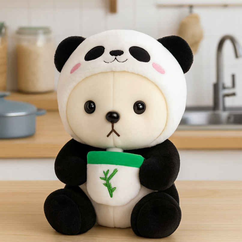 Spanker Teddy Soft Toy in Panda Outfit Cute Plush Bear for Kids - 29 cm