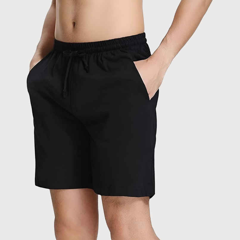 Springman Solid French Terry With Elastic & Drawstring Shorts For Men's | Black | XXL Springman Solid French Terry With Elastic & Drawstring Shorts For Men's | Black | XXL