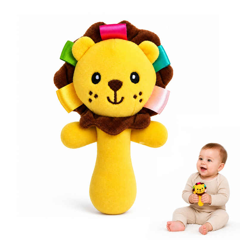 Toyshine Lion qoft Baby Rattle Plush Stuffed Animal Hand Rattle for Toddlers Girls Boys Toyshine Lion qoft Baby Rattle Plush Stuffed Animal Hand Rattle for Toddlers Girls Boys