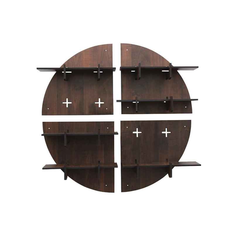 Casacraft by Pepperfry Brown Engineered Wood Round Modular Book Shelf - Set Of 4