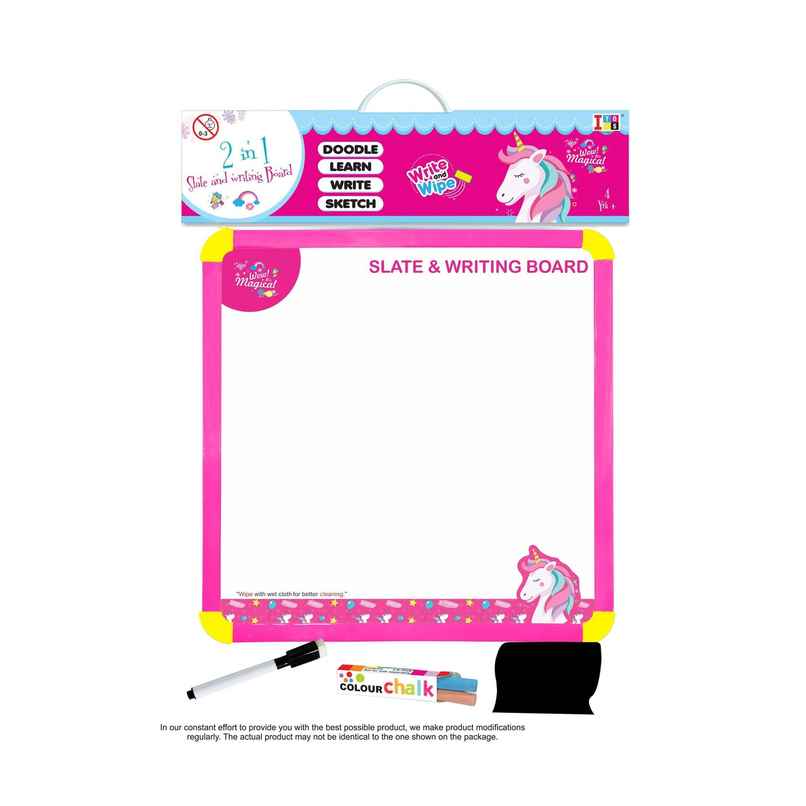 2 In 1 Slate & Writing Board-Unicorn | Assorted 2+ years 2 In 1 Slate & Writing Board-Unicorn | Assorted 2+ years