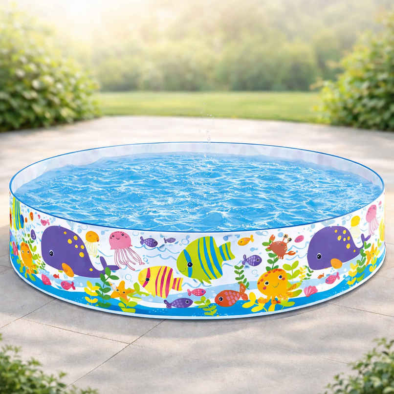 Toyshine Intex 4 Feet Kids Pool (Multicolour, 3-6 Years)