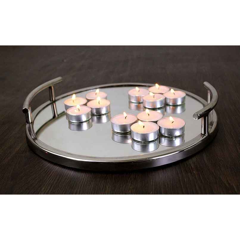 eCraftIndia Set Of 50 Pure Wax Unscented White Tea Light Candles
