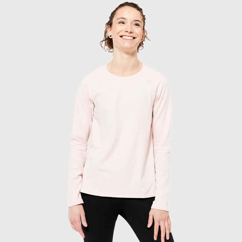 Decathlon | Domyos WoMen's Long-Sleeved Fitness T-Shirt | Light Pink - L