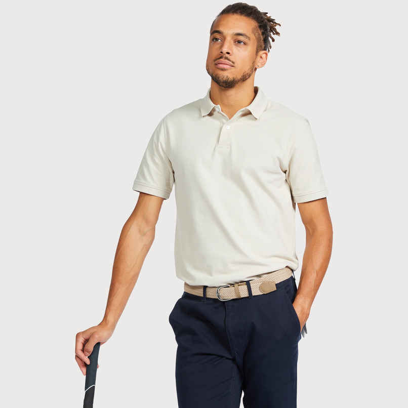 Decathon | Inesis Men's Cotton Golf T-shirt - Light Beige, L