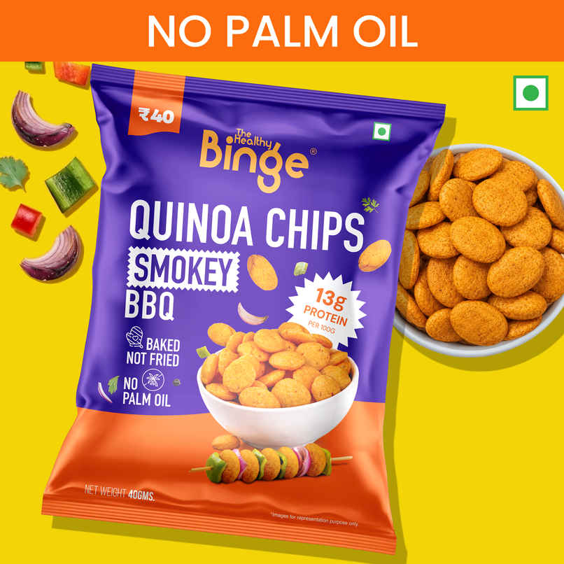 The Healthy Binge Quinoa Baked Chips Smokey Bbq |High Protein And Fibre The Healthy Binge Quinoa Baked Chips Smokey Bbq |High Protein And Fibre