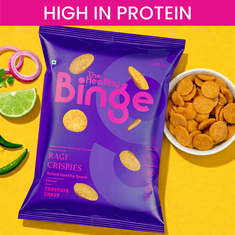 The Healthy Binge Ragi Baked Chips Chatpata Chaat- High Protein & Fibre The Healthy Binge Ragi Baked Chips Chatpata Chaat- High Protein & Fibre