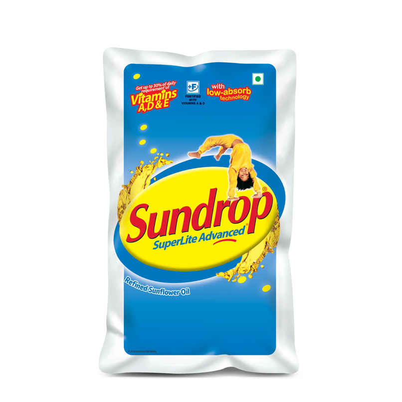 Sundrop Super Lite Advanced Sunflower Oil with Vit A, D and E | Cooking Oil Pouch Sundrop Super Lite Advanced Sunflower Oil with Vit A, D and E | Cooking Oil Pouch