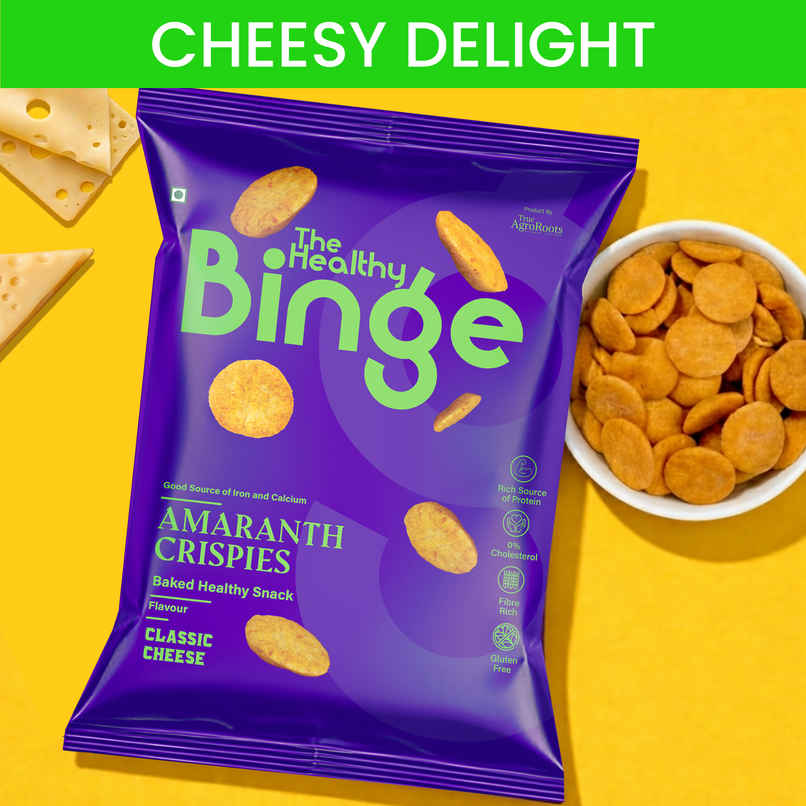 The Healthy Binge Millet Baked Chips- Classic Cheese- Protein Rich The Healthy Binge Millet Baked Chips- Classic Cheese- Protein Rich