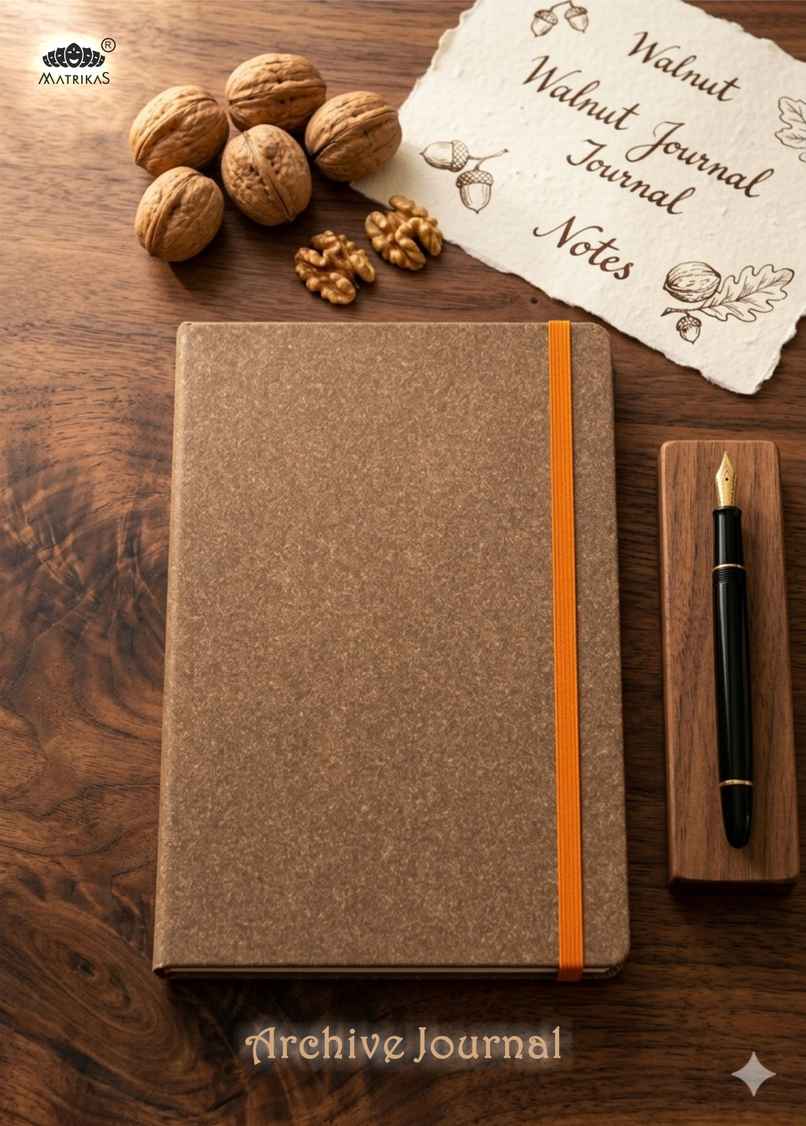 Matrikas Archive Journal | Ruled | Hardbound | A5 Size | 224 Pages | Walnut Colour