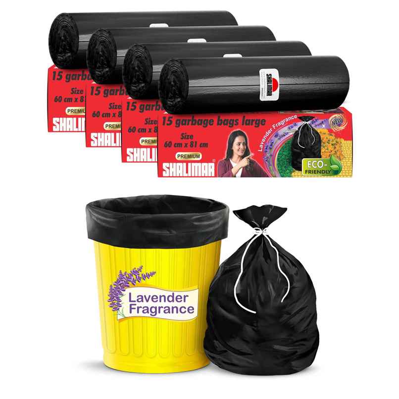 Shalimar Large Garbage Bags 24 x 32 inch | 60 Bags (15 Bags x 4 Rolls) | Black Shalimar Large Garbage Bags 24 x 32 inch | 60 Bags (15 Bags x 4 Rolls) | Black