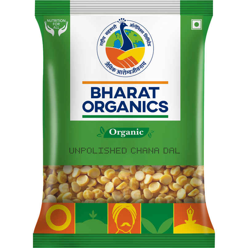 Bharat Organics Unpolished Chana Dal
