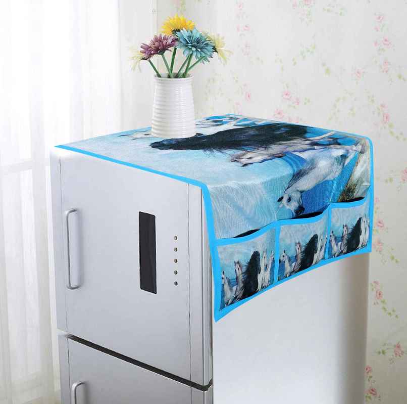 Homeharmony Horse Design Fridge Cover With Six Side Pockets