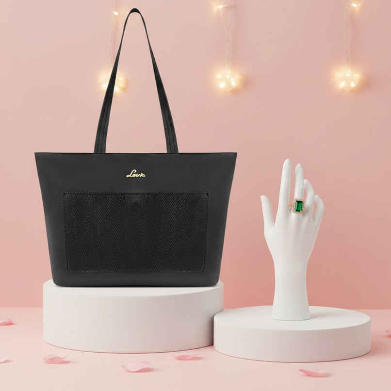 Lavie Women'S Hand Bag  (1pc) & Estailo Fashion Women'S Jewellery Rings Silver One Size  (1pc) Combo