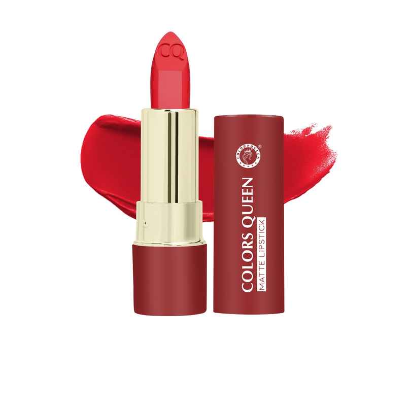 Colors Queen Lippie Creamy Matte Lipstick for Women Infused with Jojoba Oil | 16 | Sexy Red