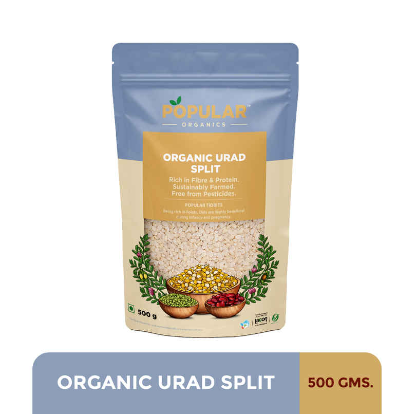 Popular Organics Urad Dal Split / Urad Dhuli